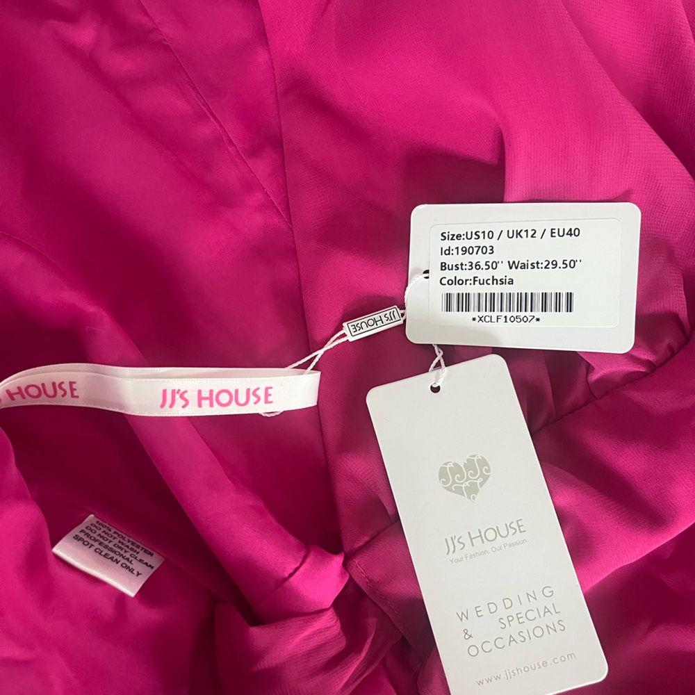 JJs House Fuchsia Asymmetrical Wrap Dress - Picture 5 of 6